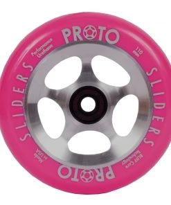 PROTO – StarBright Sliders 110mm (Neon Pink On RAW) Wheels