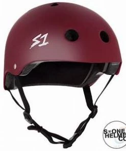 S1 Lifer Matte Maroon Helmet Safety Gear